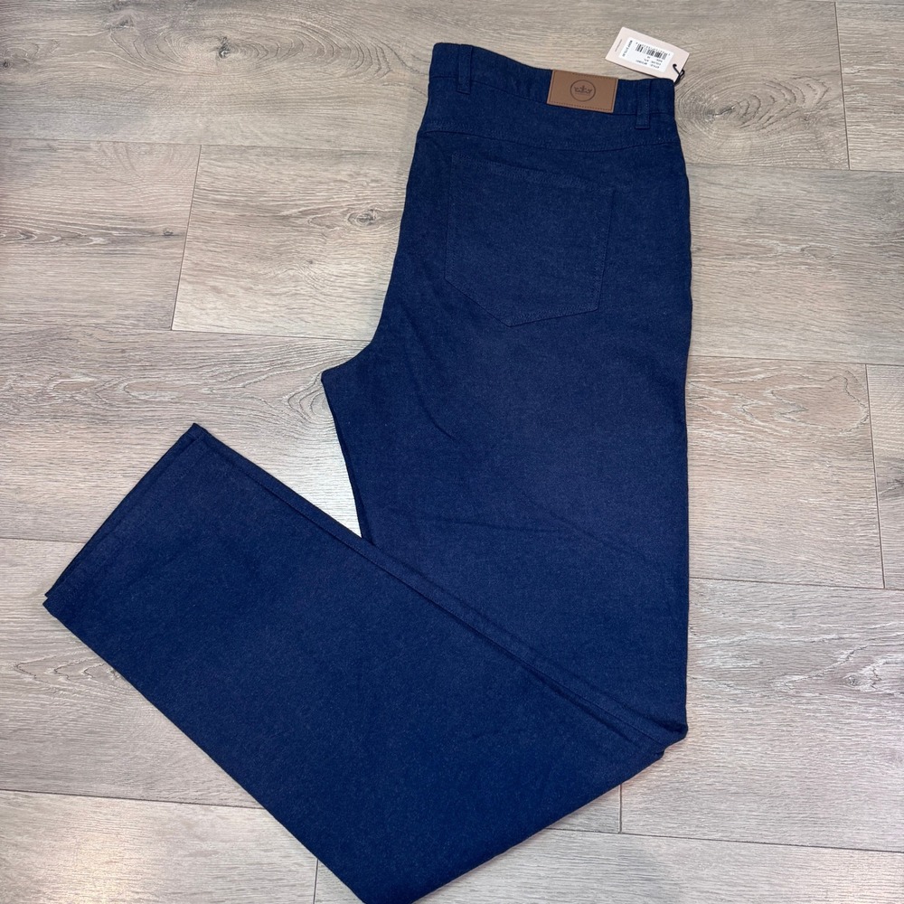 Peter Millar Crown Mens Navy Blue Five Pocket Straight Leg Pants Size 38x34 NWT
